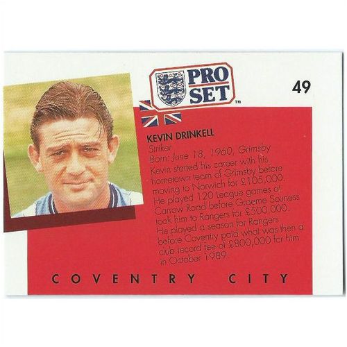 1990/1991 Pro Set Footbal - #49 - Kevin Drinkell