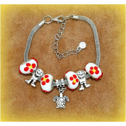 Summer Gift Turtle Charm Euro Bead Silver Tone Bracelet Bangle Jewellery 1701