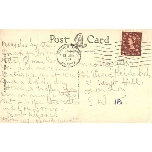 Vintage GB Postcard 1954 - Felpham, Sussex - Multi-view