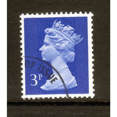 GREAT BRITAIN 1971 SG X 855 3p ULTRAMARINE TWO BANDS FINE USED#2