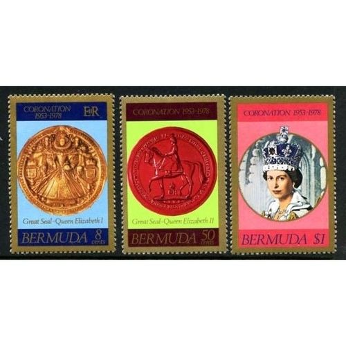 BERMUDA 1978 - QEII - 25th Anniv. Coronation - Royal Seals - Emblems - MNH