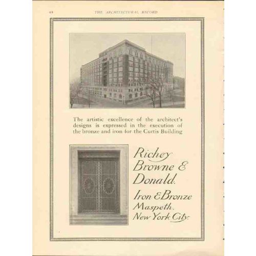 richey browne donald inc 1912 curtis building bronze iron vintage ad