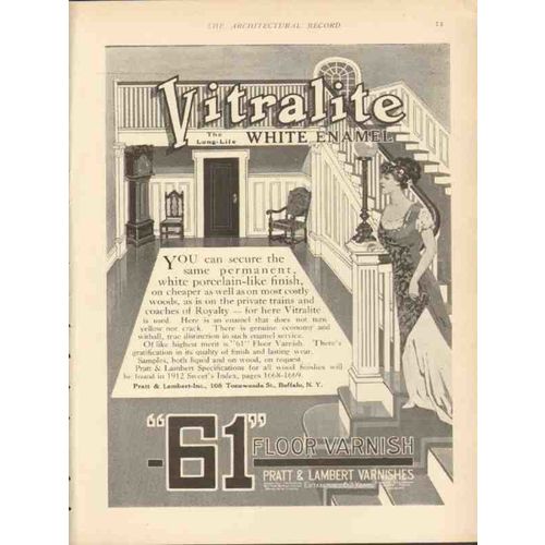 pratt lambert inc 1912 vitralite white enamel vintage ad