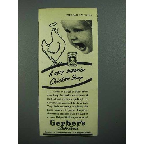 1942 Gerber's Baby Food Ad - Superior Chicken Soup