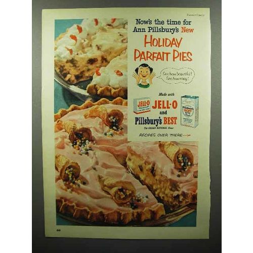1952 Jell-o & Pillsbury's Best Flour Ad - Parfait Pies