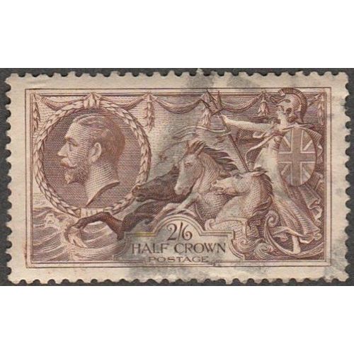 1934 George V, "Sea Horses" Two Shillings & Six Pence. Brown Wm T110. Fine Used