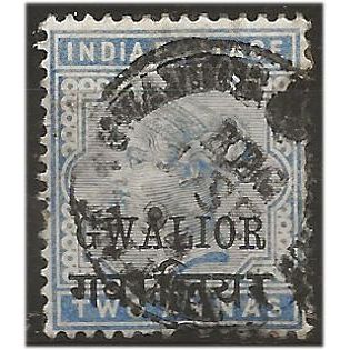 Gwalior (ICS) 1889 SG22 2a Deep Blue Good/Fine Used . .. .