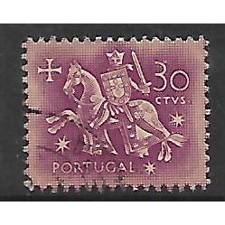 PORTUGAL 1953 30c PURPLE on PINK MEDIEVAL KNIGHT SG 1081a FINE USED #