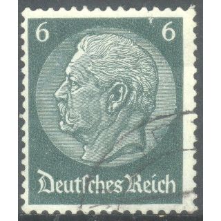 Germany 1934 - 6pf dark green - President Von Hindenburg - used 7
