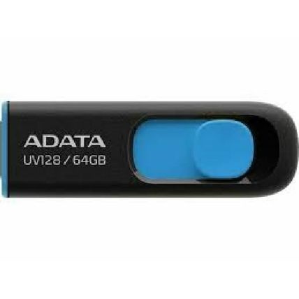 64GB ADATA UV128 USB 3.2 Flash Drive - Black/Blue