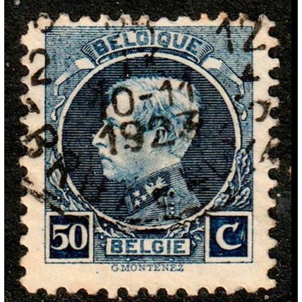 Belgium 1921 King Albert 50c Used Stamp.