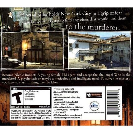 ART of MURDER: FBI Confidential (PC-DVD, 2009) Windows - NEW DVD in SLEEVE