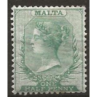 Malta 1880 SG20 1/2d Green Wmk Crown CA Mounted Mint ..