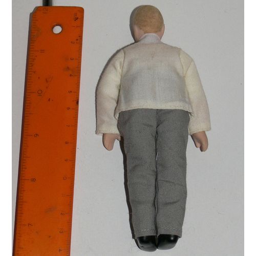 1:12th Doll Dollshouse Edwardian Style Man White top Grey Trousers
