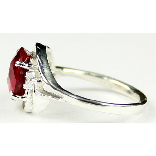 Created Ruby, 925 Sterling Silver Ladies Ring, SR021