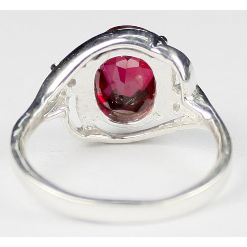 Created Ruby, 925 Sterling Silver Ladies Ring, SR021
