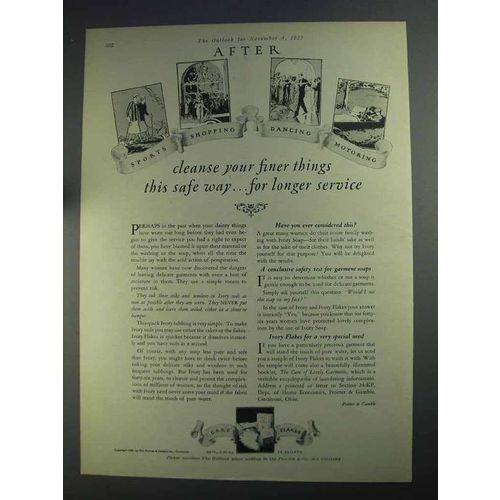 1925 Ivory Flakes Ad - Cleanse Your Finer Things