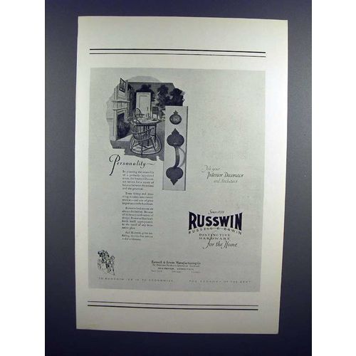 1927 Russwin Hardware Ad - Personality