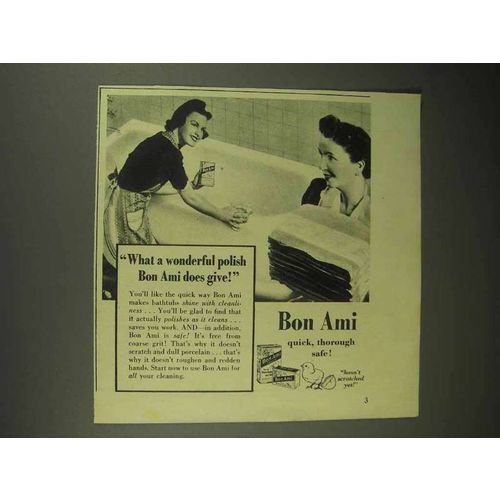 1942 Bon Ami Cleanser Ad - What a Wonderful Polish