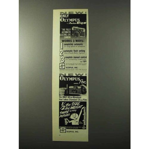 1960 Olympus Auto Eye and Pen Camera Ad - 3 Ways