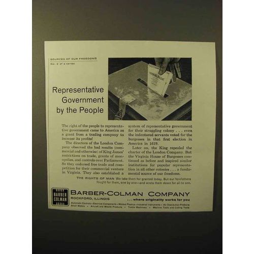 1964 Barber-Colman Company Ad - Government by People