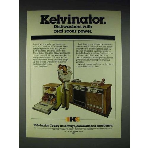 1980 Kelvinator Dishwasher Ad - Real Scour Power