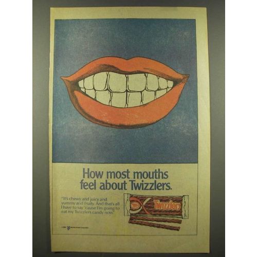 1986 Twizzlers Candy Ad - How Most Mouths Feel About Twizzlers
