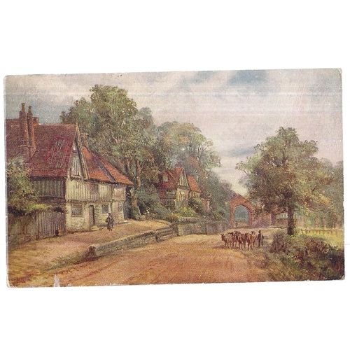 PENSHURST VILLAGE, KENT used antique postcard by J Salmon 1924 postmark =