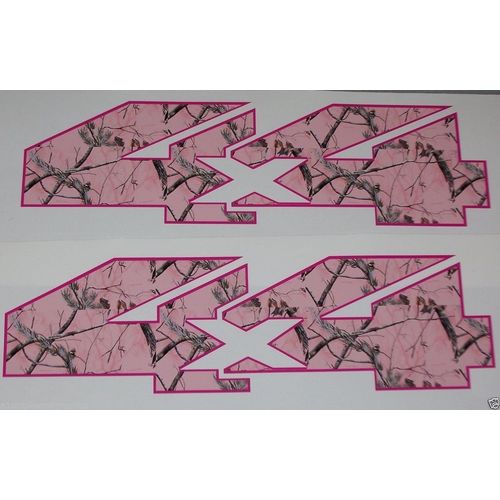 Real tree Pink Camo 4X4 BED SIDE Decal Decals F150 F250 F350 Ram Chevy GMC