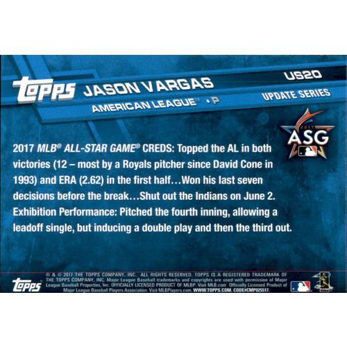 2017 Topps Baseball UPD Jason Vargas #US20 AS