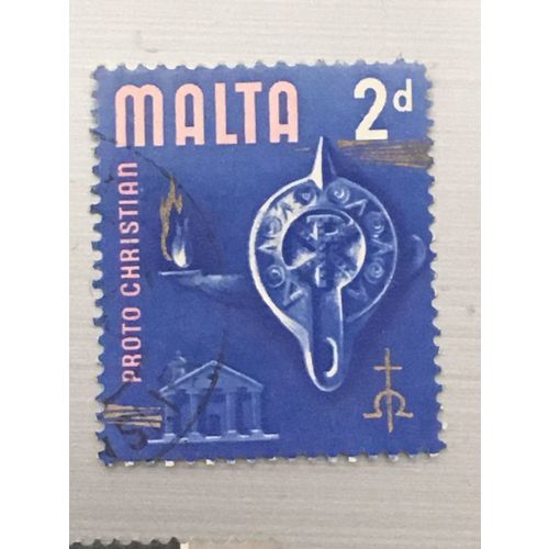 Malta QEII 1965 2d Used SG 333 Sc 315 stamp Proto Christian Era queen elizabeth