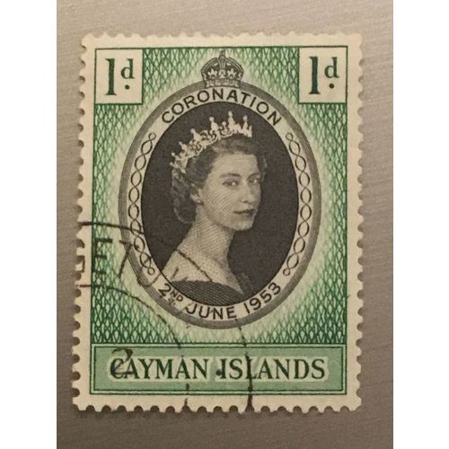 Cayman Islands QEII 1953 1d Coronation Used SG 162 Sc 150 CD 312 stamp elizabeth