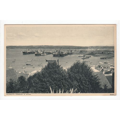 Harbour & Docks Falmouth Postcard Cornwall 84931