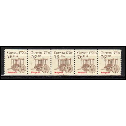 2255 7.6c Carreta Fine MNH Dry Gum PNC 1/5 X2968