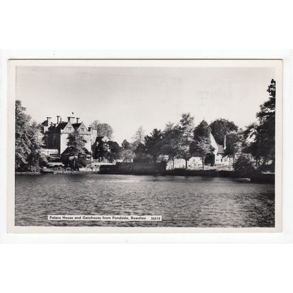 Palace House & Gatehouse from Pondside Beaulieu Postcard 1960 RP Hampshire