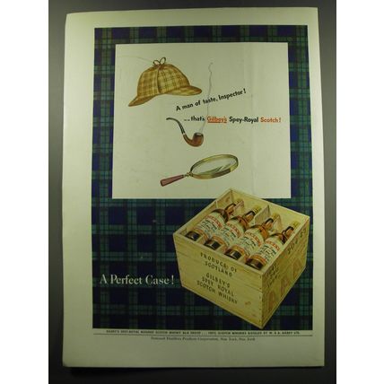 1949 Gilbey's Spey Royal Scotch Ad - A man of taste, Inspector!
