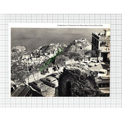 Castel Mola Taormina Sicily - 1966 Cutting
