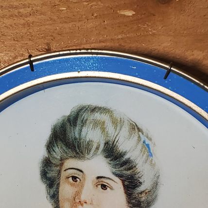 Pepsi-Cola Victorian Girl Advertisement Metal Tray - Oval - Blue & Gold - 14.5 x