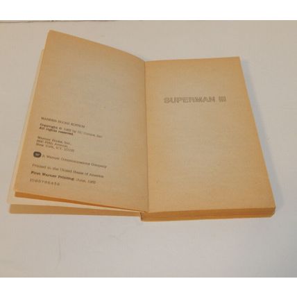 Superman III Movie Book Richard Pryor 1983 Paperback 1st Warner Printing