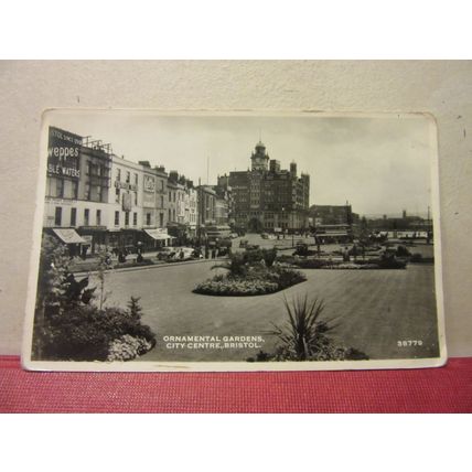 ORNAMENTAL GARDENS, CITY CENTRE, BRISTOL used vintage postcard RP =