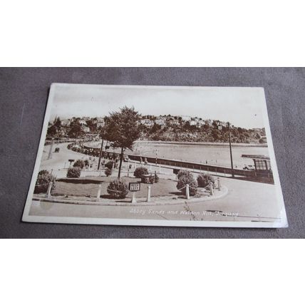 1955 fr Millar & Lang Postcard -Abbey Sands & Waldon Hill, Torquay - Devon