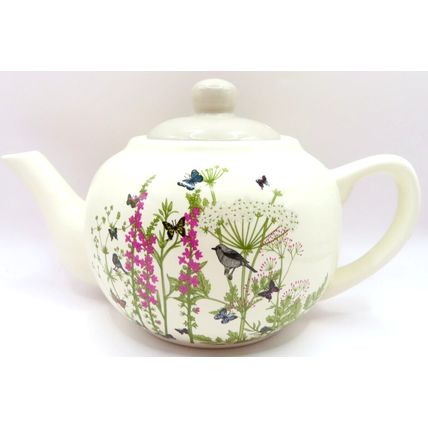 Birds & Butterflies Teapot with Jug and Sugar Bowl Ceramic Set Home Kitchen