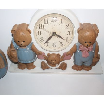 VTG Nursery Wall Decor Clock Plaques 1987 Baby Room Home Interiors 3 Bears MCM