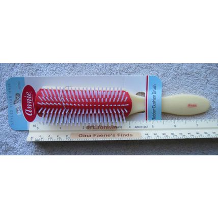 Annie Flare Rubber Cushion Base Hair Brush Stiff Plastic Bristles Denman Wig