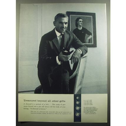 1960 De Beers Diamonds Ad - Treasured beyond all other gifts