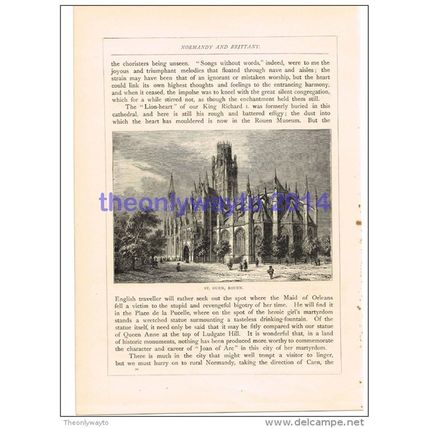 ST OUEN, ROUEN, FRANCE, BOOK ILLUSTRATION, 1880