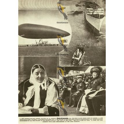 Clement-Bayard Airship, Olympic, Death Of F Nightingale, 1910, Book Illustration