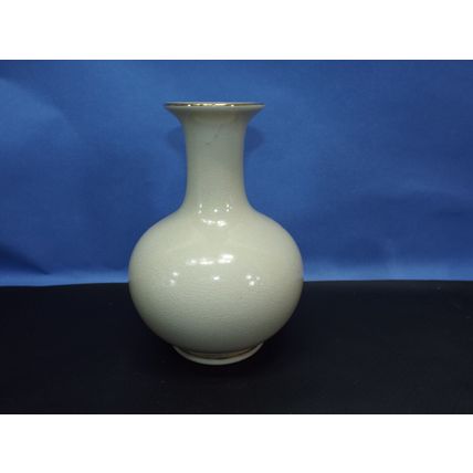 Signed Vintage Toyo Japan Vase Gold Blue Red Floral Iris Flowers Kingfisher Bird