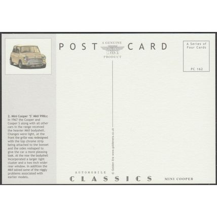 Morris Mini Cooper S MkII 998cc - Golden Era Postcard