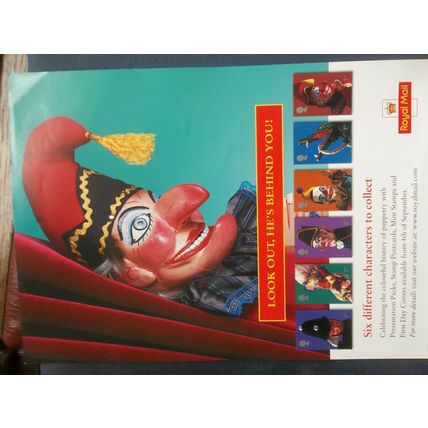ROYAL MAIL A4 POST OFFICE POSTER 2001 PUNCH AND JUDY CROCODILE POLICEMAN